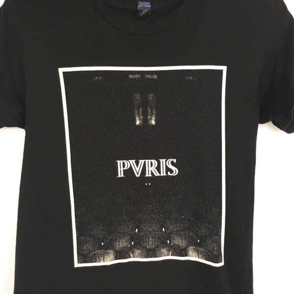 Pvris black cotton graphic band tee S - Picture 2 of 5